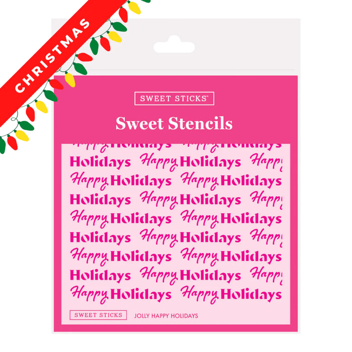 Happy Holidays - Sweet Sticks Stencil