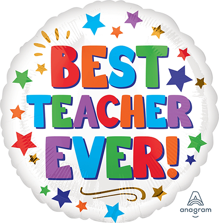 Best Teacher Ever 18inch Foil Balloon