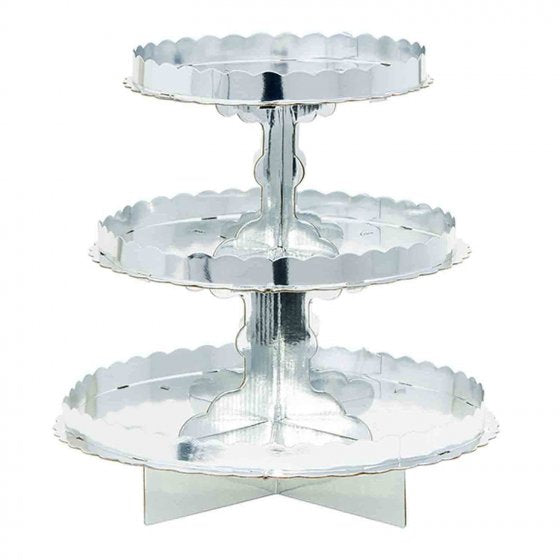 3 Tier Cupcake Stand Silver