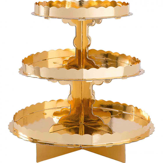 3 Tier Cupcake Stand Gold
