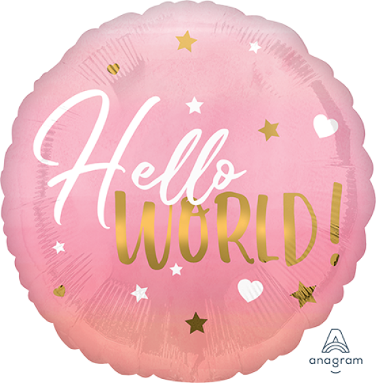 45cm Standard Pink Baby Girl Hello World