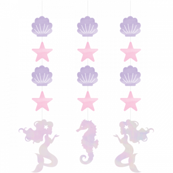 Mermaid Shine Iridescent Hanging String Cutouts