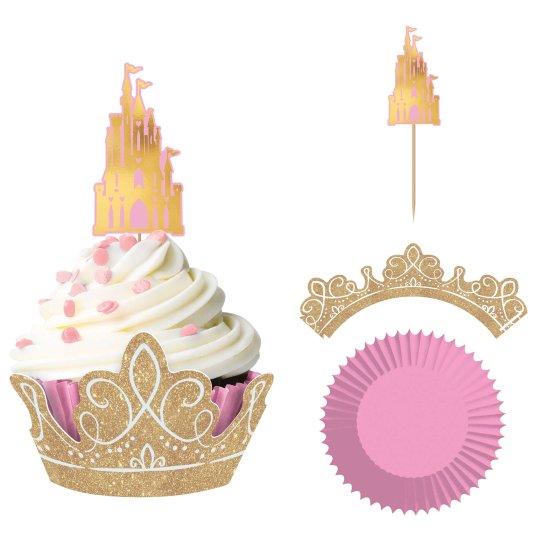 Disney Princess Once Upon A Time Glittered Cupcake Kit 24pk