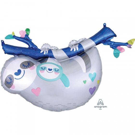 Mummy & Baby Sloth Supershape Foil Balloon