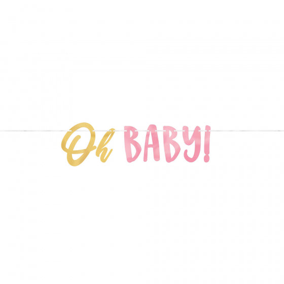 Oh Baby Pink Letter Hanging Banner
