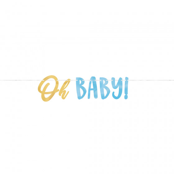 Oh Baby Blue Letter Hanging Banner