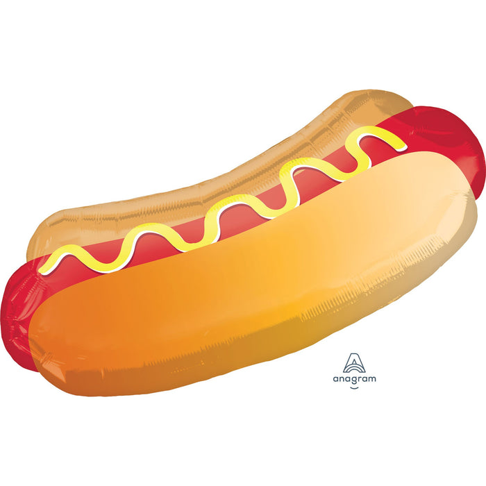 Hot Dog with Bun Supershape Foil Balloon