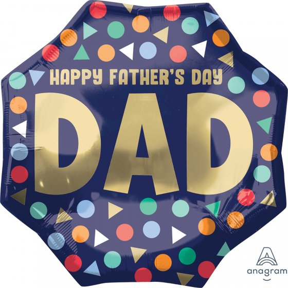Happy Father's Day Dad Supershape Navy Blue & Gold