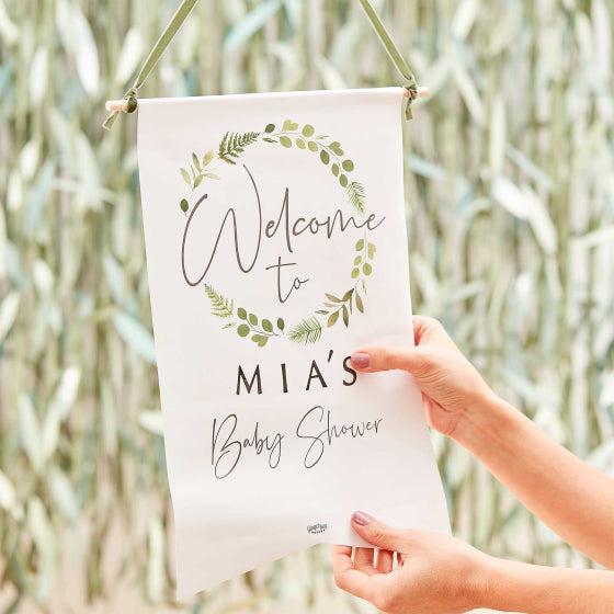Botanical Baby Baby Shower Customisable Welcome Sign