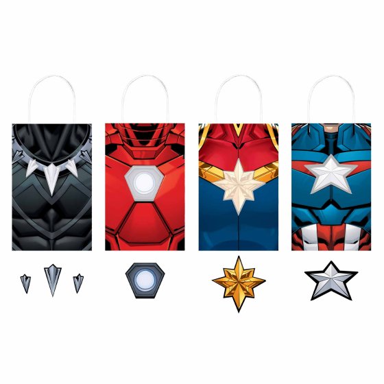 Marvel Avengers Powers Unite Create Your Own Paper Kraft Bags 8pk