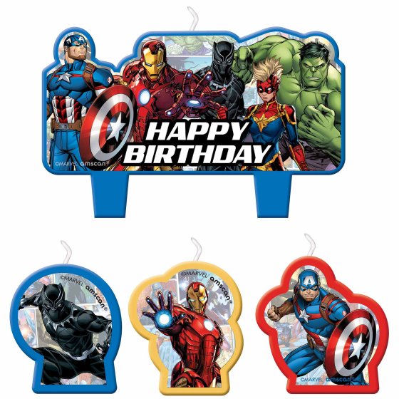 Marvel Avengers Powers Unite Birthday Candle 4pc Set