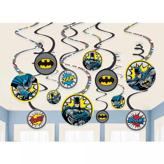Batman Heroes Unite Hanging Swirl Decorations