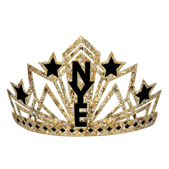NYE Glitter Crown Black & Gold
