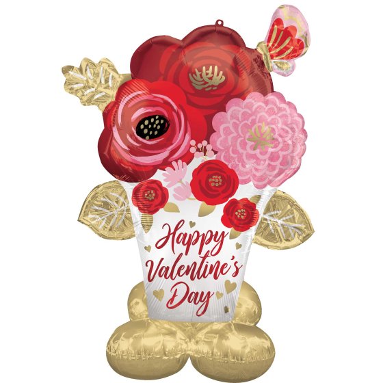 AirLoonz Happy Valentine's Day Satin Painted Flowers
