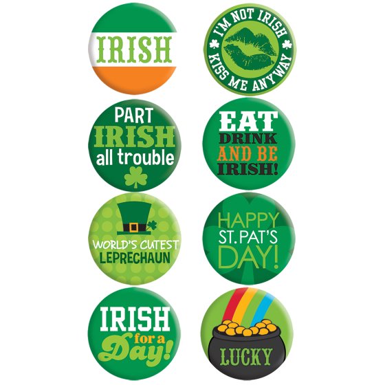 St Patrick's Day Party Buttons / Badges