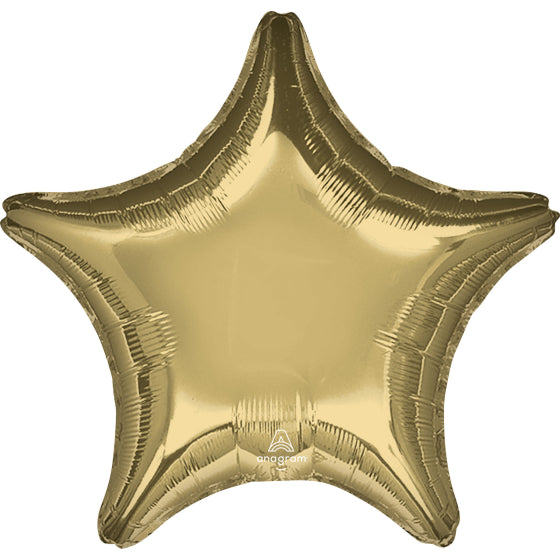 45cm White Gold Star Shaped Foil Balloon