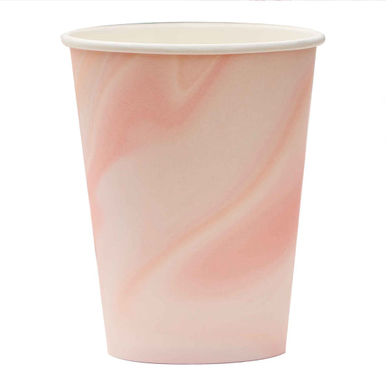 Mix It Up 9oz/266ml Paper Cups Marble Pink