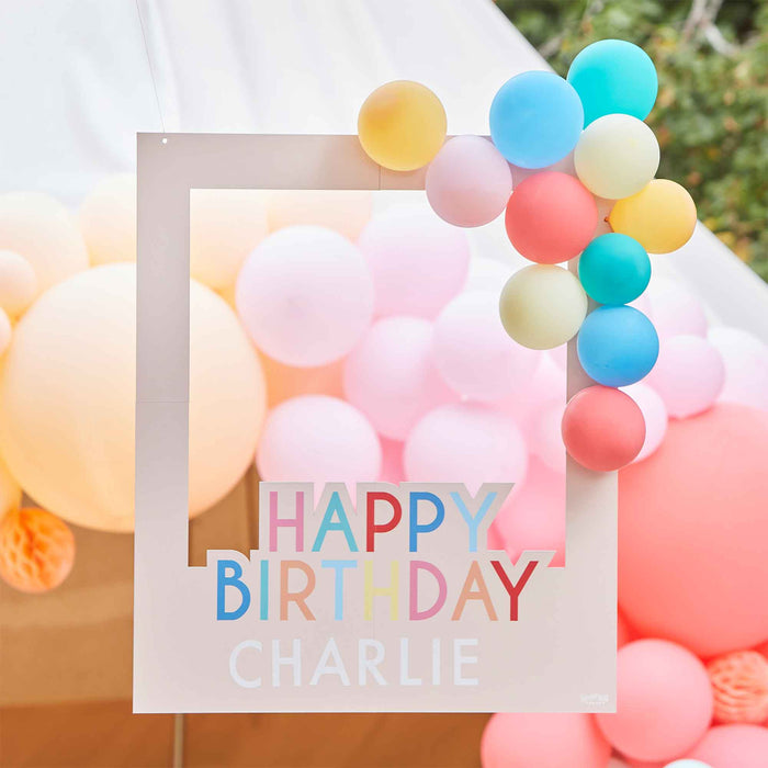 Mix It Up Photobooth Frame Card with Brights Balloons