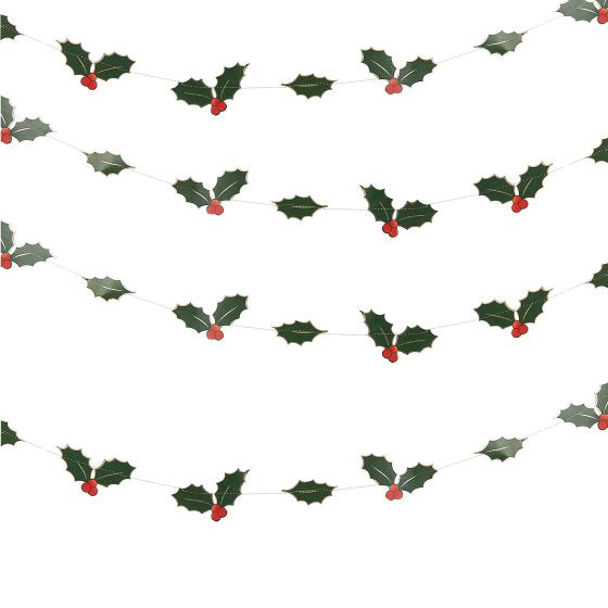 Traditional Touches Foiled Holly Garland