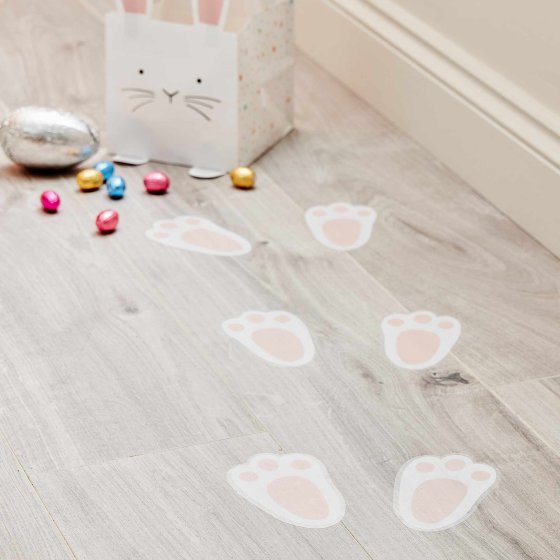 Eggciting Easter Bunny Footprint Floor Stickers