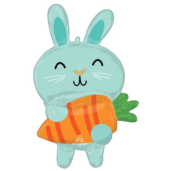 SuperShape Minty Bunny & Carrot Foil Balloon