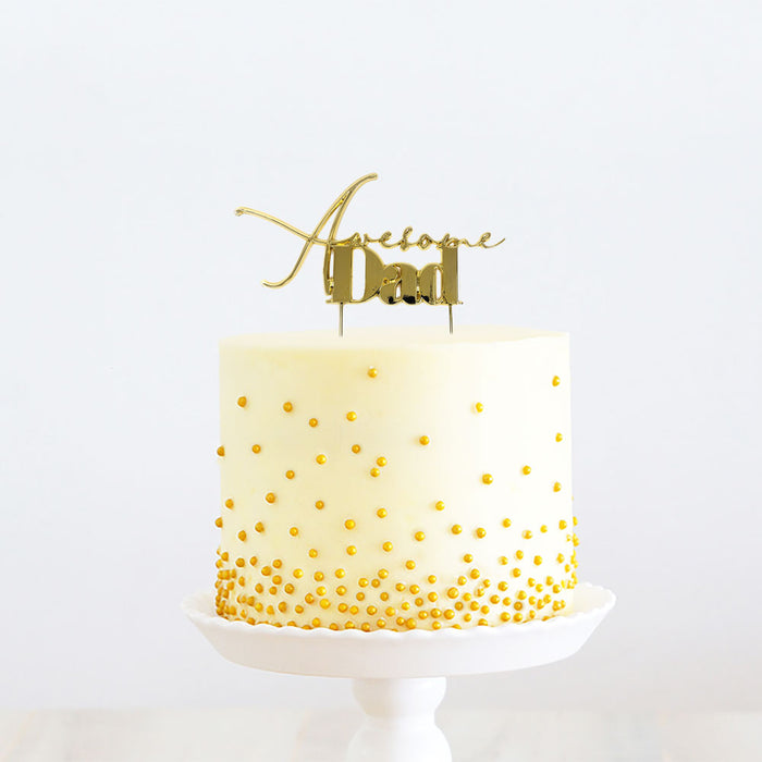 GOLD Metal Cake Topper - AWESOME DAD