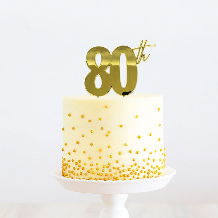 Gold Metal Cake Topper -80th