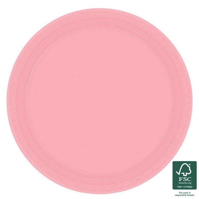 17cm Round Lunch Paper Plates - New Pink 20pk