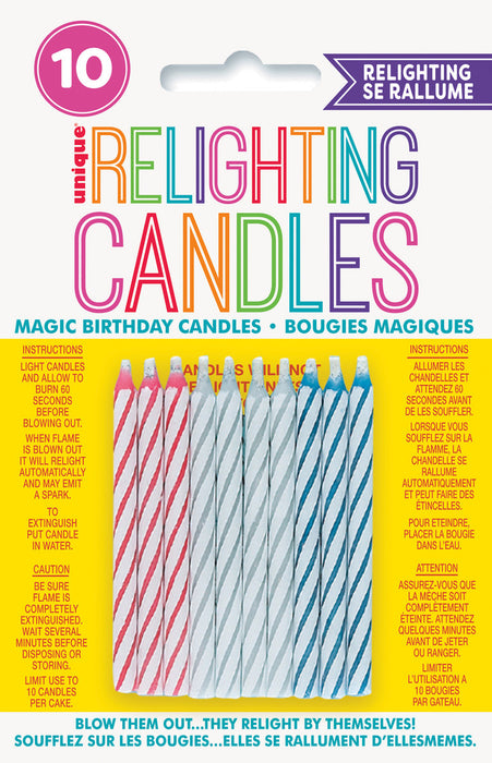 Magic Relighting Spiral Candles 10pk