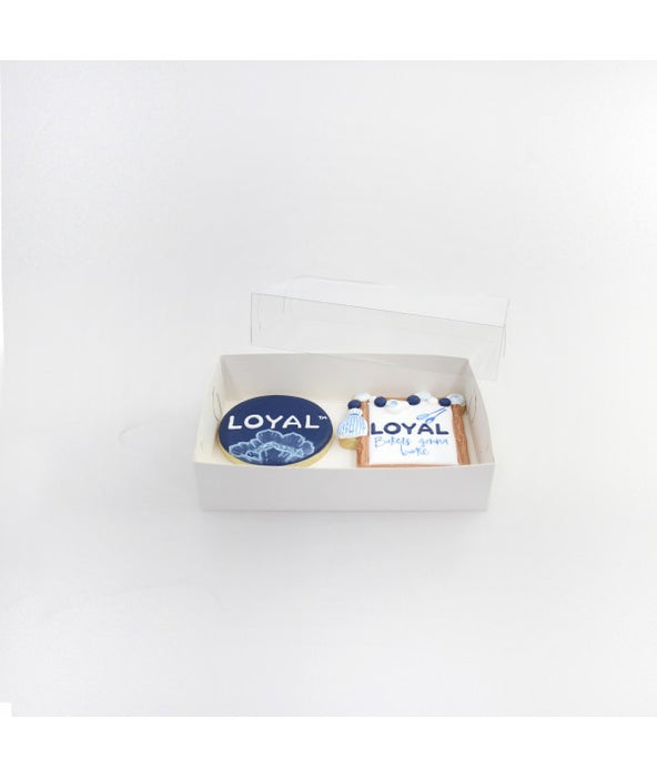LOYAL Rectangle Clear Lid 2 Cookie Box 17.5cm x 11.5cm