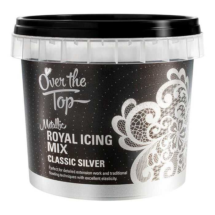 Over The Top Metallic Royal Icing Mix – Classic Silver 150gm