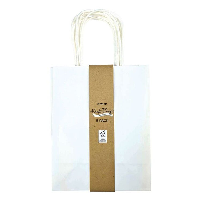 Paper Kraft Bag Large 5pk - White