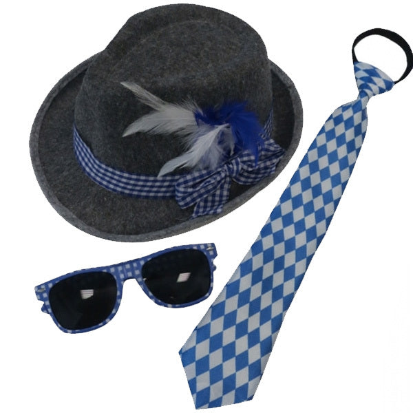 Oktoberfest Dress Up Set Glasses, Hat & Tie