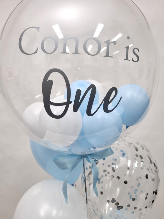 Personalised 61cm Bubble Bouquet with Mini Balloons