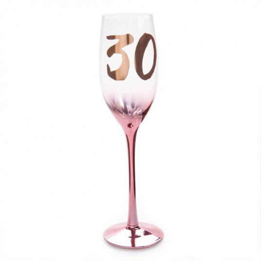 30th Birthday Blush Champagne Glass