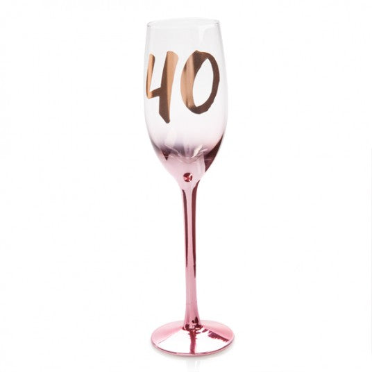 40th Birthday Blush Champagne Glass