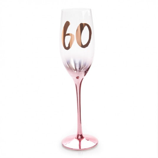 60th Birthday Blush Champagne Glass