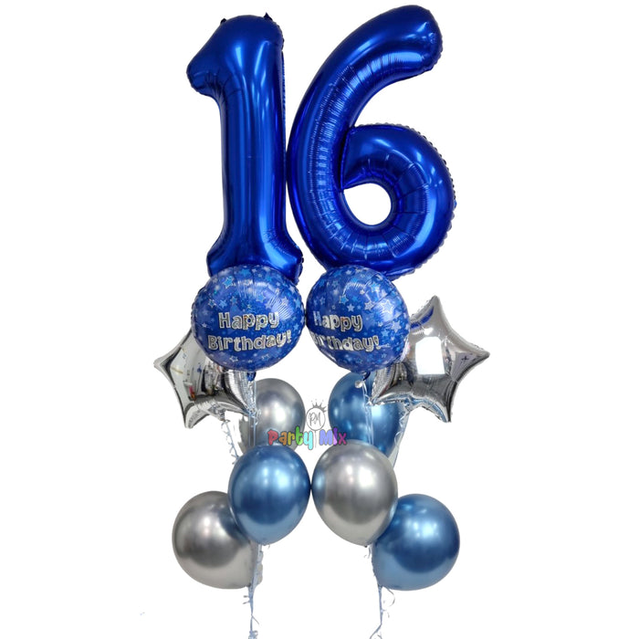 Double Digit Birthday Number Bouquet Blue