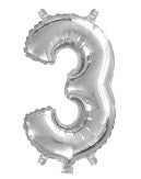 Foil 35cm Silver Number Balloons (0-9)