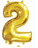 Foil 35cm Gold Number Balloons (0-9)