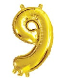 Foil 35cm Gold Number Balloons (0-9)