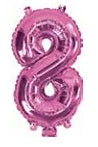 Foil 35cm Pink Number Balloons (0-9)