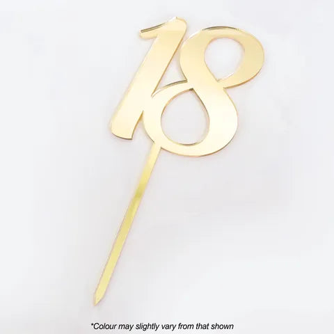 #18 Gold Mirror Acrylic Cake Topper | Cake Craft