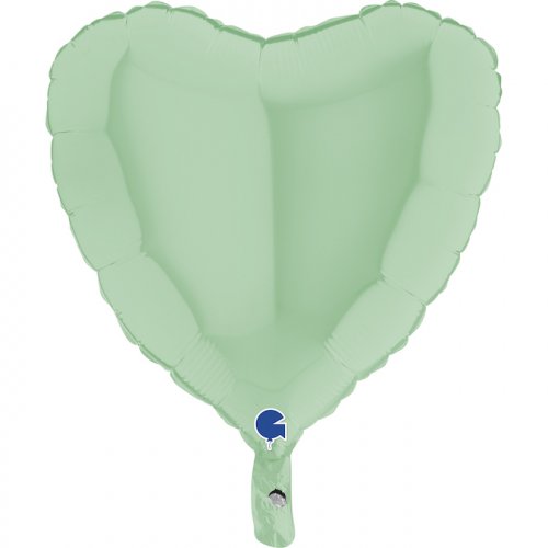 Matte Green Heart Shaped Foil Balloon