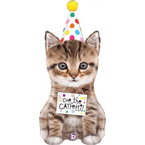Cue The Catfetti Cat SuperShape Foil Balloon