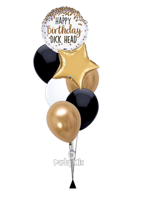 Happy Birthday D!#k Head Balloon Bouquet