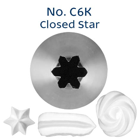 No. C6K Closed Star Medium Piping Tip
