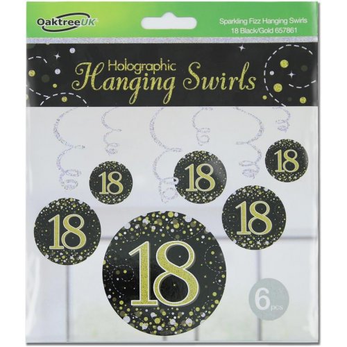 Hanging Swirl Sparkling Fizz #18 Black/Gold