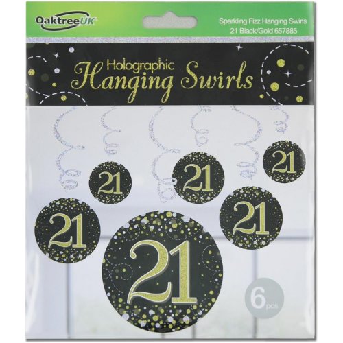 Hanging Swirl Sparkling Fizz #21 Black/Gold