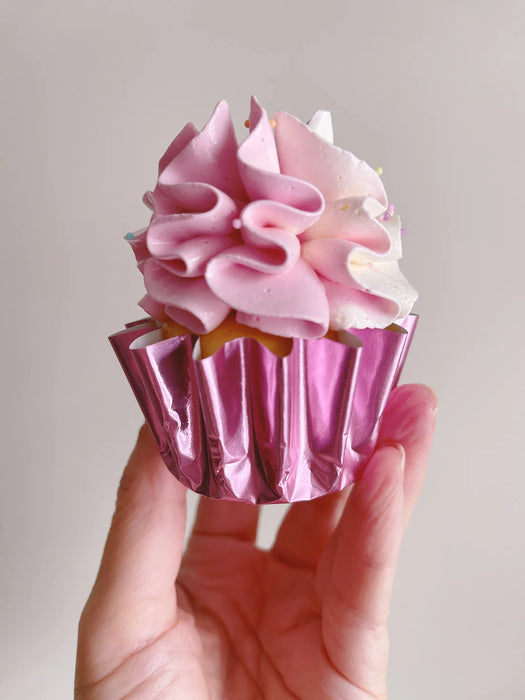 More Cuppies Pink Foil Ripple Cupcake Baking Cups 24pk